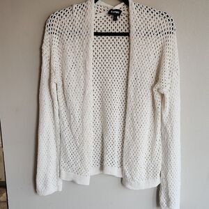 Express Ivory Open-Knit Cardigan